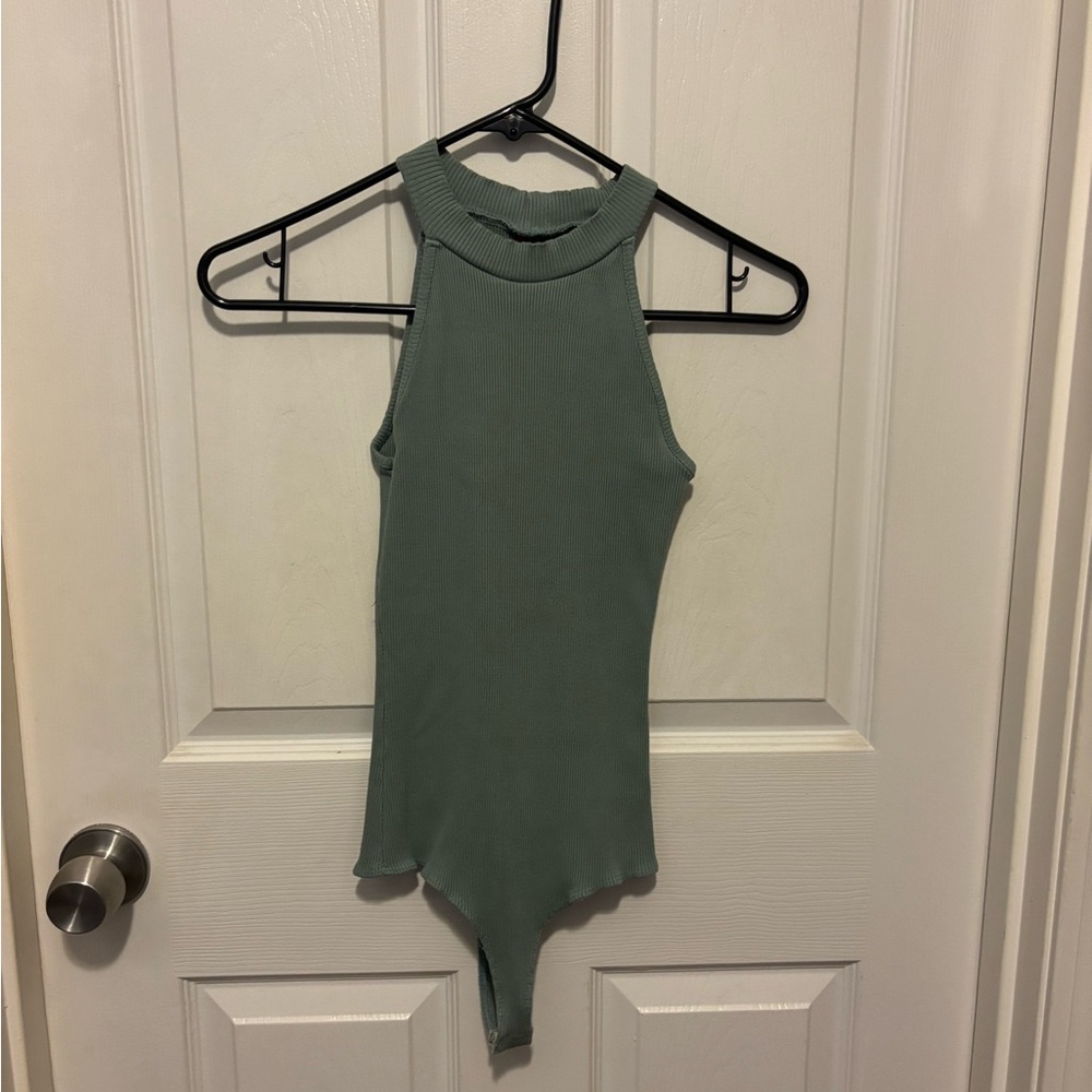 Dina Be Ribbed Knit Body Suite in Sage